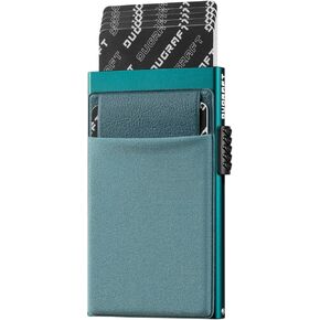 DUGRAFT Credit Card Holder with Money Pocket Mens Minimalist Slim Aluminum Metal Pop Up Wallet for Men RFID Blocking Business Card Holder with Gift Box, Holds 5-7 Cards and Cash, Black
