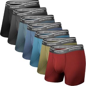 BAMBOO COOL Men's Underwear Boxer Briefs Soft Breathable Underwear (4 or 7 Pack)