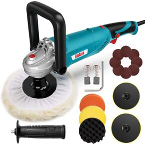 ENEACRO Polisher, Rotary Car Buffer Polisher Waxer, 1200W 7-inch/6-inch Variable Speed 1500-3500RPM, Detachable Handle Perfect for Boat,Car Polishing and Waxing