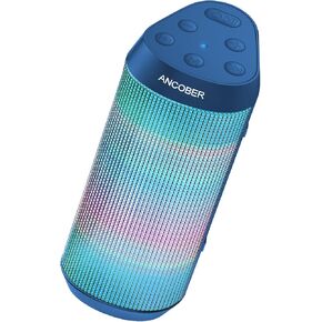 Portable Bluetooth Speaker, HD Stereo Sound Small Wireless Speaker with Cool Lights, TWS Pairing, IPX4 Waterproof, BT5.3 with AUX Input, for Camping Outdoor Party, Electronics Gadgets, Ideal Gifts