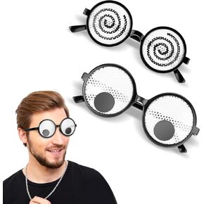 Halloween Decorations 2 Pcs Googly Eyes Glasses Funny Shaking Eyeball Glasses Novelty Shades Amusing Googly Glasses Party Costume Accessories Eyewear Photo Booth Props for Boys Girls