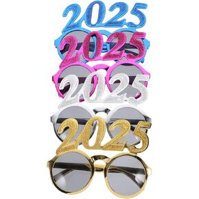 BESTOYARD 2025 New Years Glasses, 2025 Glitter Number Sunglasses Happy New Year Eve Eyeglasses Fancy Funny Sunglasses Graduation 2025 Party Supplie