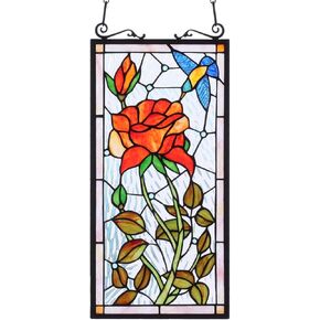 Kleeglee Stained Glass Window Hangings, Handmade Suncatcher Stained Glass Window Panels for Window Decor…