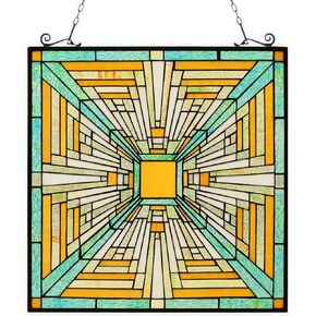 Kleeglee Stained Glass Window Hangings, Handmade Suncatcher Stained Glass Window Panels for Window Decor…