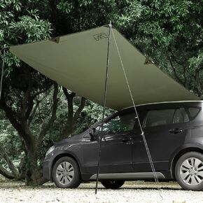 Portable Car Awning for SUV, Vehicle Awning for Camping Van Truck, Needn't Roof Rack Hardwares Waterproof UV50+