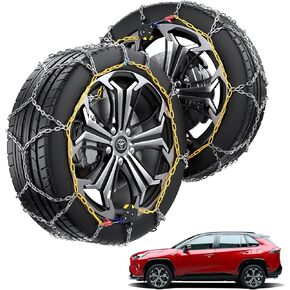 Snow Chains for Toyota RAV4, Auto-locking Cable Traction Tire Chain, RAV4 Accessories 2024 2023 2022 2021, Set of 2