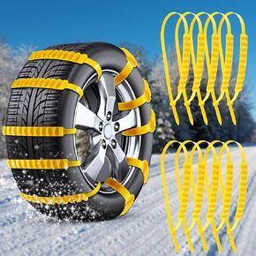 Tallew Emergency Anti Skid Car Tire Chains Mud Survival Security Chains Snow Chains Universal Cable Tire Belts Traction Car Tyres Chains for Truck Winter, Tyre 175 to 295 mm(0.6 x 37 Inches,20 Pcs)