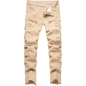 Boy's Stacked Jeans Skinny Fit Ripped Destroyed Distressed Fashion Comfy Denim Jeans Pants