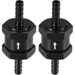 Fuel Check Valve One Way/Inner Non Return One Way Check Valve for Car Fuel Petrol Gasoline Diesel/Durable 0.24" 6mm OD / 2 Pcs Black