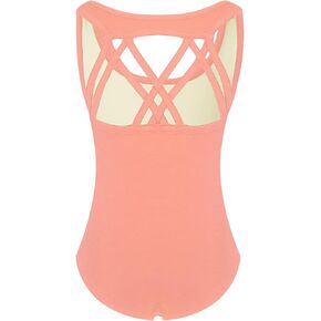 Phineein Girls Sleeveless Ballet Gymnastics Leotards - Kids Athletic Crisscross Back Dancewear Unitards