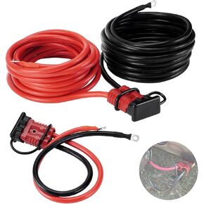 24 FT Quick Disconnect Winch Power Cable, 4 Gauge 4 AWG Copper Wiring, Heavy Duty Quick Disconnect Cables