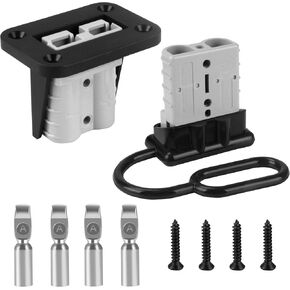 175 Amp Battery Quick Connect/Disconnect Connector,1/0AWG Battery Cable Connector Kit for RV,Truck,Winch (2 PCS) Grey