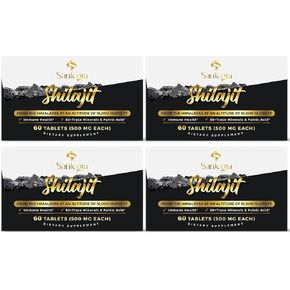 30,000 MG Shilajit Tablets, 100% Shilajit Pure Tablets 60 Counts - Shilajit Himalayan Organic Rich in Fulvic Acid & 85+ Trace Minerals, Shilajit Resin Supplement for Energy & Immune System