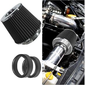 Universal Clamp-On Air Intake Filter, High Flow Closed-Top Cool Air Filter Cleaner, 76MM 89 MM 102MM Performance Round Tapered Cone Air Filters, Premium Washable Replacement Filter for Car Truck