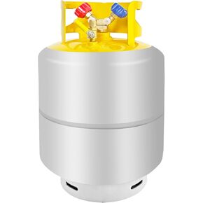 YELLOW JACKET 50 LB Universal Refrigerant Recovery Tank for R12, R22, R410A, R134A etc. Recovery Propane Tank for Auto Home AC Freon Coolant, 1/4" FL-M Connections Y-Valve Liquid/Vapor