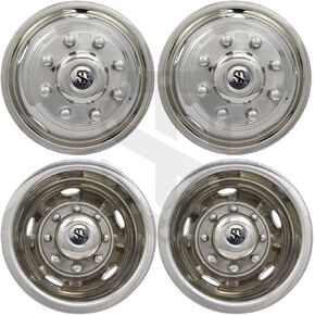 17GD08-3500-SO 17" Stainless Steel Dually Wheel Simulator for 2008-2016 GMC 3500 (&) 2013-2016 Dodge 3500 Trucks