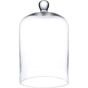 WHOLE HOUSEWARES | Cloche Glass Dome | Clear Glass Bell Jar | DIY Snow Globes | Decorative Cloche Jar | Glass Cloche to Cover Plants and Decorations | Cloche Jar for Home Décor (6"x10")