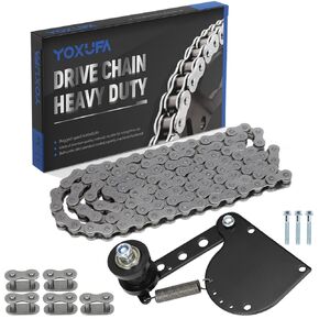 YOXUFA 415H Chain 110L Links with Motorized Bike Chian Tensioner Adjuster Kit for 2 Stroke Motorized Bicycle 100cc 80cc 49cc 50cc 66cc Zeda BT80 YD100 Gas Motor Powersports Heavy Duty Parts
