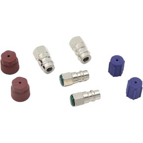 R12 to R134a Conversion Kit, (8Pcs) R12 to R134a Retrofit Kit, R12 R22 to R134A High and Low Fitting Port 1/4" to 7/16" Conversion Adapter Air Conditioner