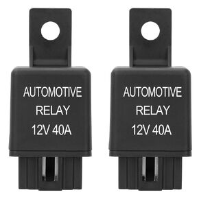 2 Pcs Replacement Relay, DC 12V 40A, 4 Pin SPST Automotive Starter Relay, Car Realy Heavy Duty Switch, Car Air Conditioner Fan Lamp Auto Relay (2)