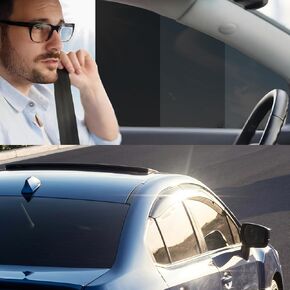 XhuangTech Window Tint Car 5% VLT, 20" in x 10' Ft Ceramic Tint Film for Car Windows, Heat Blocking, UV/IR & Glare Protection, Blackout Privacy, Scratch Resistance