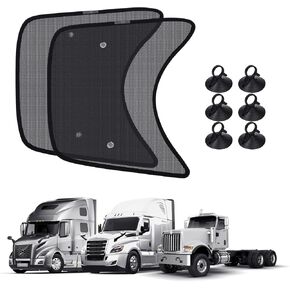 KUST Upgraded 2PCS Side Window Sun Shade for Semi Truck, 23.6x21.6inch Side Window Shade for RV Semi Truck,Volvo VNL,International Trucks,and Freightliner,Sunshade with Suction Cup, UV Protection