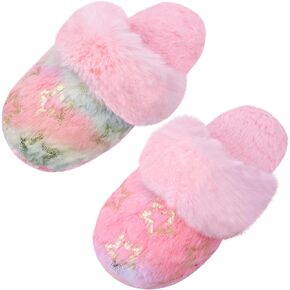 شبشب منزل على شكل نجمة حورية البحر للفتيات منفوش، حذاء مريح ودافئ سهل الارتداء لمنزل الحيوانات لغرفة نوم الأطفال في الأماكن المغلقة والخارجية in Kuwait