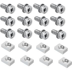Motorcycle Battery Terminal Bolts and Nuts Assortment Kit,SpzcdZa 72pcs 304 Stainless Stee ATV Battery Bolt Motorcycle Battery Terminal Screws with Square Nuts -M6*10/12/14/16/18/20mm
