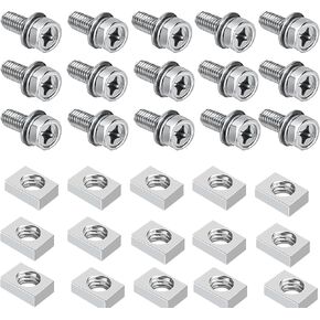 Motorcycle Battery Terminal Bolts and Nuts Assortment Kit,Hincell 96pcs 304 Stainless Stee ATV Battery Bolt Motorcycle Battery Terminal Screws with Square Nuts -M6*10/12/14/16/18/20mm