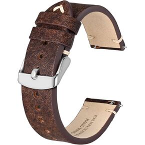 أحزمة ساعة BSIONSTRAP العتيقة للرجال، جلد إيطالي، أحزمة ساعة سريعة الفك، متوافقة مع عرض عروة الساعة 18 مم 20 مم 22 مم