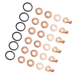 Motoforti Fuel Injector O-Ring Kit, Fuel Injector Seal Ring Kit,for Dodge 12v 4bt 6bt 5.9L Engines 1991-1998, Rubber, Metal, Black