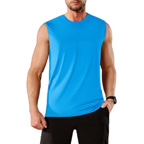 TACVASEN Men's Quick Dry Tank Top UPF 50+ Sun Protection Sleeveless Shirts Gym Workout Beach Athletic Muscle Shirts