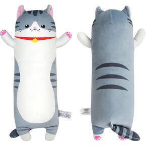 وسادة قطة طويلة من benben، حيوان محشو للقطط مقاس 43 بوصة، وسادة جسم لطيفة للبالغين والأطفال، وسادة احتضان ناعمة، هدية قطة كبيرة قابلة للاحتضان لعيد الميلاد، عيد الميلاد in Kuwait