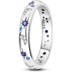 Hapour 925 Sterling Silver Ring for Women,Eternity Gorgeous Rings Stackable Rings for Women as Gifts Ring Size 6-9