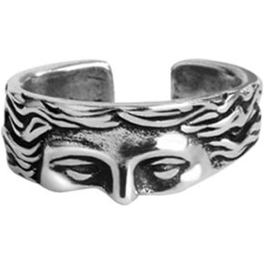 OIDIMS Vintage Venus Half Face Ring For Women Men Adjustable Personalized Open Wrap Knuckle Finger Band Ring Thumb Fashion Unique Jewelry Birthday Valentine's Day Gift