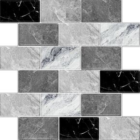 10 Sheets Peel and Stick Backsplash for Kitchen 12"X12" Back Splash Adhesive Subway Wall Tile Sticker for Bathroom on Renter Friendlyn Marble (Grey Marble)