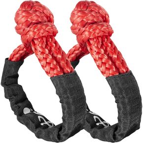 UCEDER Synthetic Soft Shackle Rope, Shackle Recovery Kit with Extra Protective Sleeves(56,000 lbs Breaking Strength) Heavy Duty Tow Shackles for Off-Road, Truck, Jeep, SUV, UTV, ATV (2 Pack)