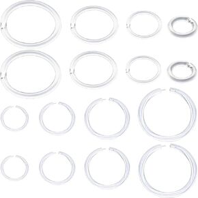 Anti-Allergy Plastic Hoop Ear Retainers, Clear Nose Rings, With Buckle, 16G 18G 20G, 6-12mm Rings For Sensitive Ears & Skin