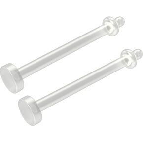 14g Tongue Retainer Bioflex - 16mm Flexible Large Plastic Ring Flat Clear Bioplast Barbell Piercing (choose Quantity)