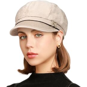 Women Retro Classic Visor Newsboy Cabbie Cap Beret Hats with Flower Buckle for Woman Ladies