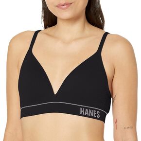 Hanes Women's Originals Seamless Bralette, Rib Contour Bralette, ComfortFlex Fit