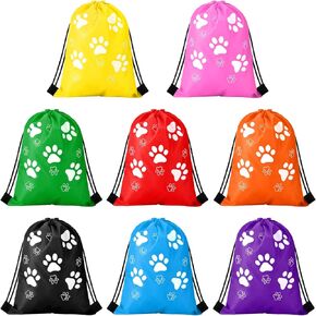 Weewooday 16 Pcs large Paw Print Drawstring Backpack Reusable Paw Bags Cute Puppy String Gift Bags for Party Travel Favors, 15.75 x 11.81 inch (Cute Style)
