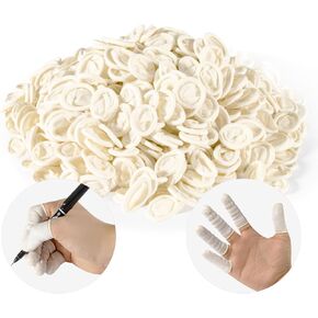 280PCS Small Finger Cots - Disposable Finger Gloves Finger Protector Rubber Fingers Cover Finger Shields Finger Sleeves for Beauty Nail Art Tattoo Industrial Electric Finger Cot (White)