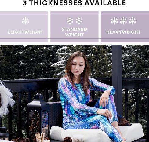 ملابس داخلية حرارية للنساء من روكي، طقم طويل مبطن بالصوف من جونز، قميص وسروال، طبقة أساسية مع سروال داخلي/جزء سفلي للتزلج/البرد الشديد in Kuwait