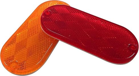 MAXXHAUL 51018 Oval Reflectors 4 Red and 4 Amber Self Adhesive or Drill Mount-DOT 8 pack for Trucks RV's Campers Bike Racks Cargo Carriers 4-3/8 inch x 2 inch x 1/4 inch in Saudi Arabia