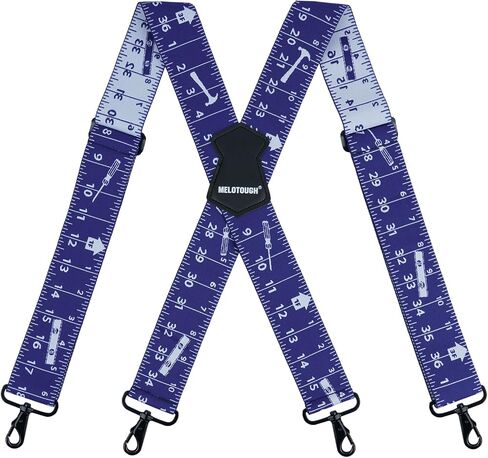 MELOTOUGH Men's Suspender 1.5/2 Inch Wide Suspenders Full Elastic X Back Suspender with Snap Hooks in Kuwait