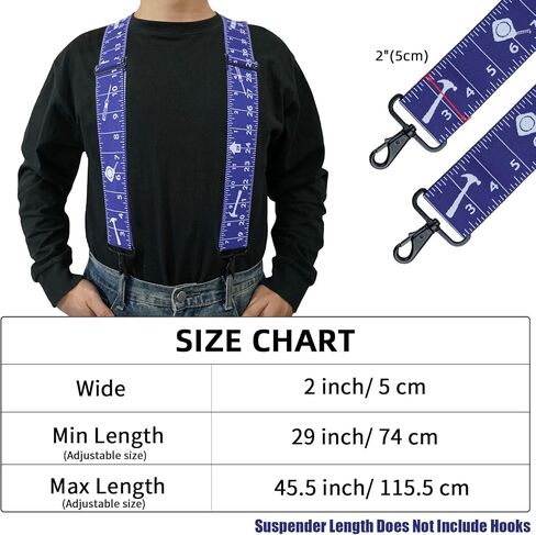 MELOTOUGH Men's Suspender 1.5/2 Inch Wide Suspenders Full Elastic X Back Suspender with Snap Hooks in Kuwait