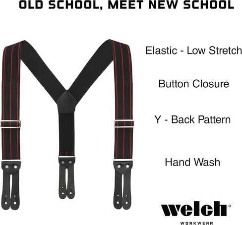 Welch WK-38 2" Y-back Work Button-on Suspender with Black Tuff Stuff Webbing in Saudi Arabia