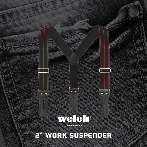 Welch WK-38 2" Y-back Work Button-on Suspender with Black Tuff Stuff Webbing in Saudi Arabia