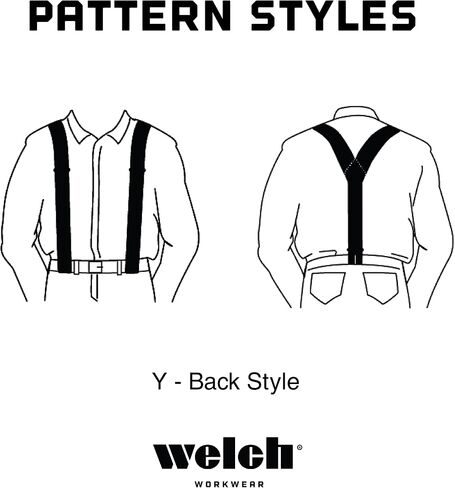 Welch WK-38 2" Y-back Work Button-on Suspender with Black Tuff Stuff Webbing in Saudi Arabia